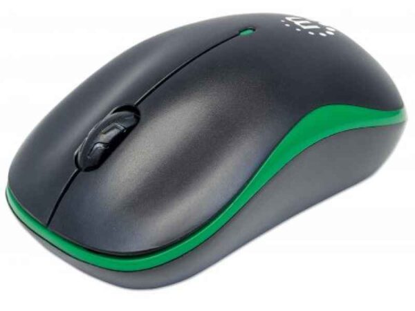 Manhattan 179393 souris RF sans fil Optique 1000 DPI Ambidextre Noir Vert