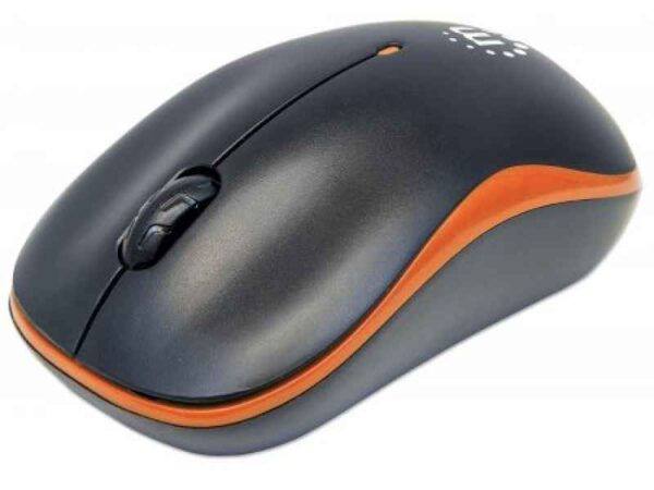 Manhattan 179409 souris RF sans fil Optique Ambidextre Noir Orange