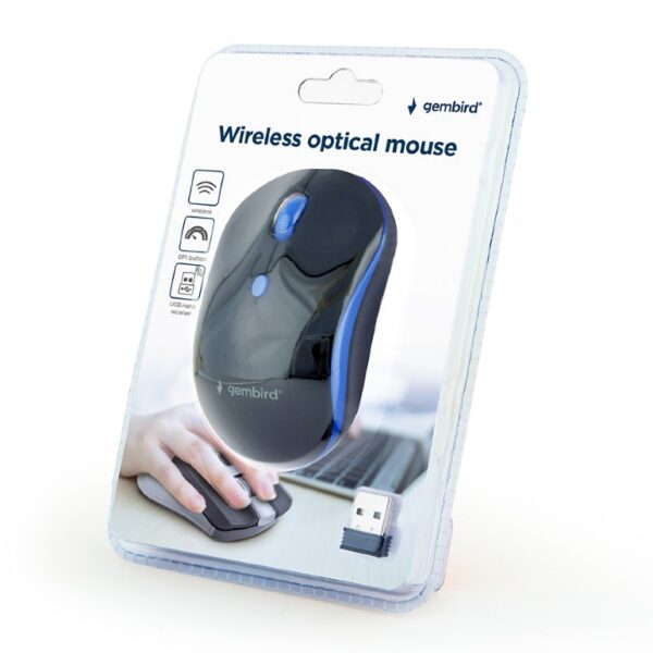 Gembird Souris optique sans fil. noir/bleu - MUSW-4B-03-B