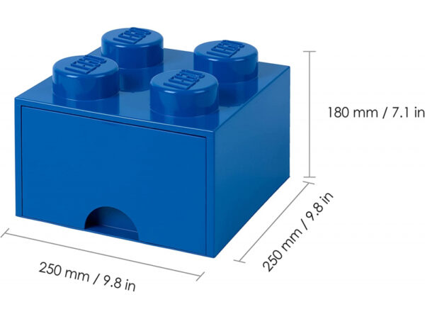 LEGO Brique de rangement 4 plots + 1 tiroir bleu (40051731)