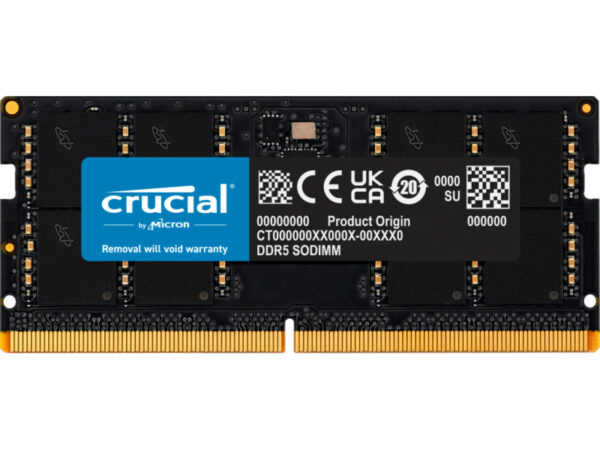 Crucial 32GB 1 x 32GB DDR5 4800MHz 262-pin SO-DIMM CT32G48C40S5