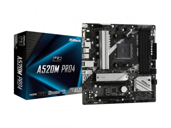 ASRock A520M Pro4 AMD AM4 Motherboard 90-MXBDU0-A0UAYZ