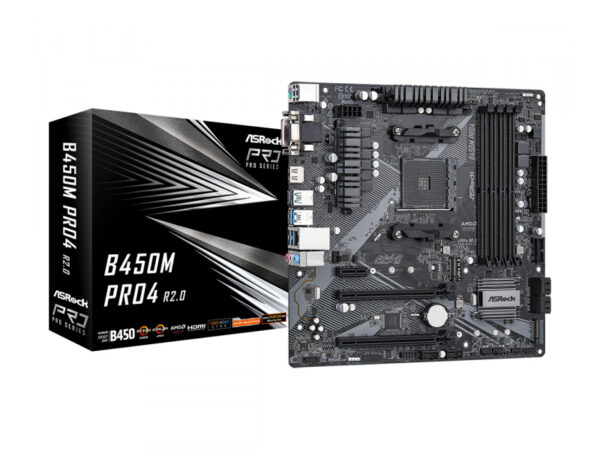 ASRock B450M Pro4 R2.0 AM4 AMD Motherboard 90-MXBEG0-A0UAYZ