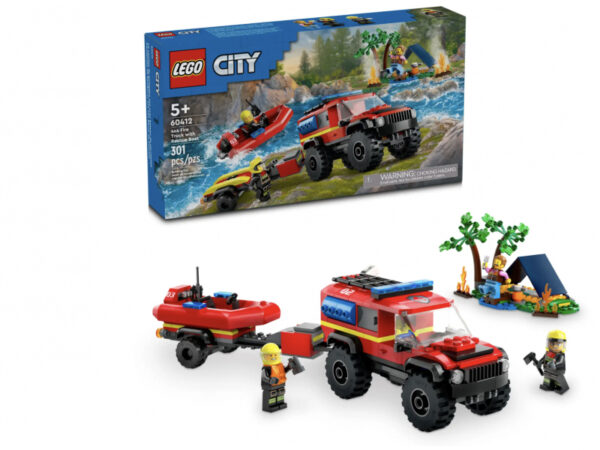 LEGO City - Le camion de pompiers 4x4 et le canot de sauvetage (60412)