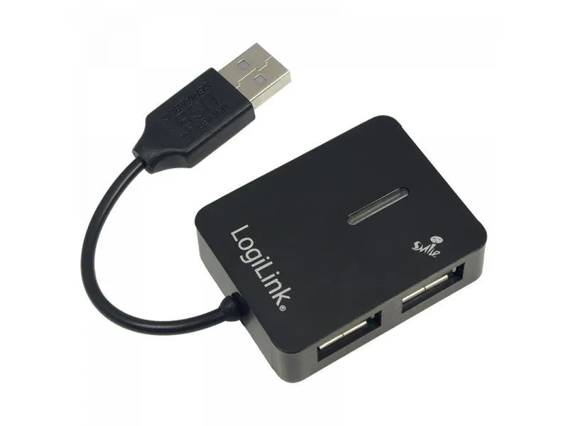 HUB USB 4 ports Logilink USB 2.0. Smile. Noir (UA0139)