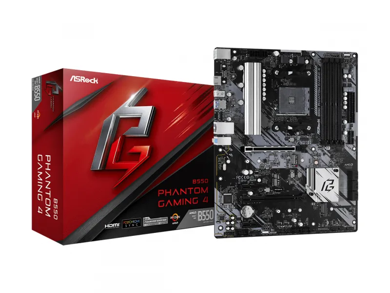 ASROCK B550 PHANTOM GAMING 4 AMD Socket AM4 AMD Ryzen 90-MXBCY0-A0UAYZ