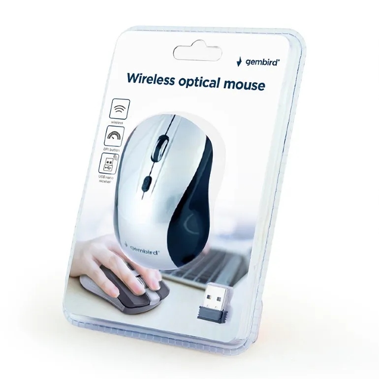 Gembird Souris optique sans fil. noir/argent - MUSW-4B-02-BS