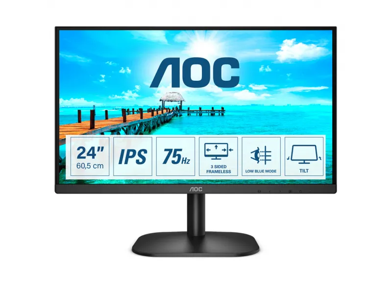 AOC B2 - 60.5 cm (23.8inch) -Full HD - LED - 4 ms - Noir 24B2XDA