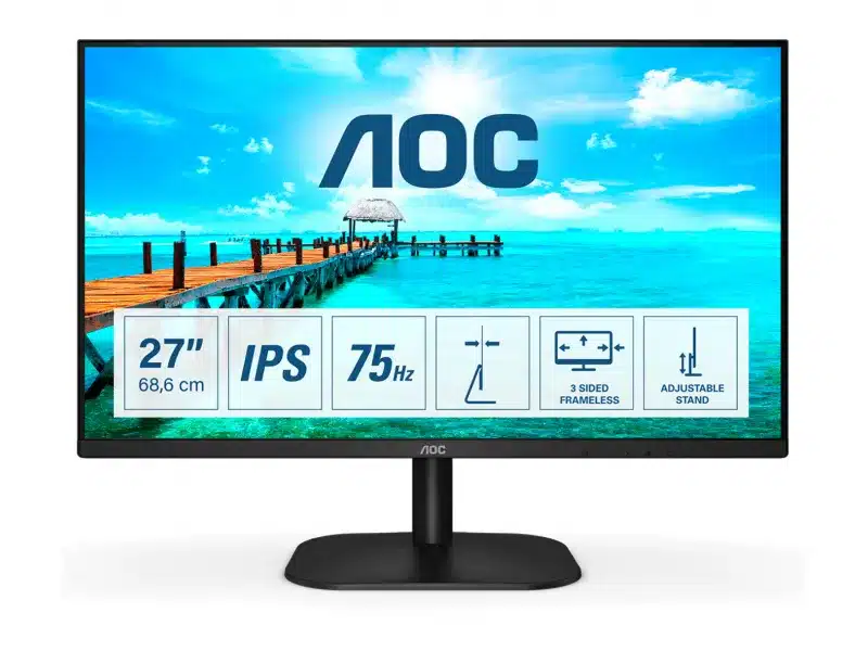 AOC B2 68.6 cm (27inch) - 1920 x 1080 pixels - Full HD - LED Noir 27B2DA