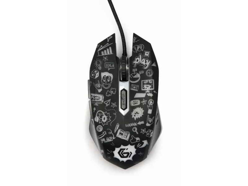 Gembird Optische 6-Tasten-LED-Maus. black - MUS-6B-GRAFIX-01