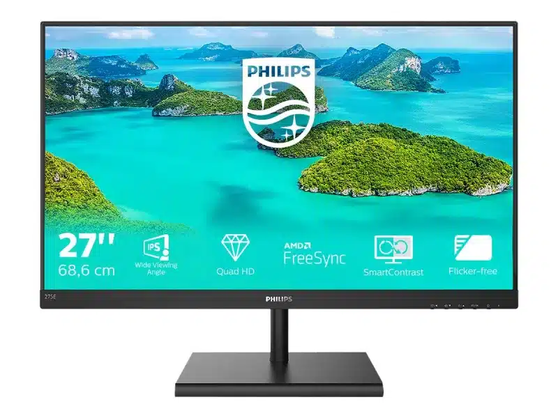 Philips Écran PC E Line 275E1S/00 Quad HD 68.6cm/27 - 169 IPS VGA HDMI Noir