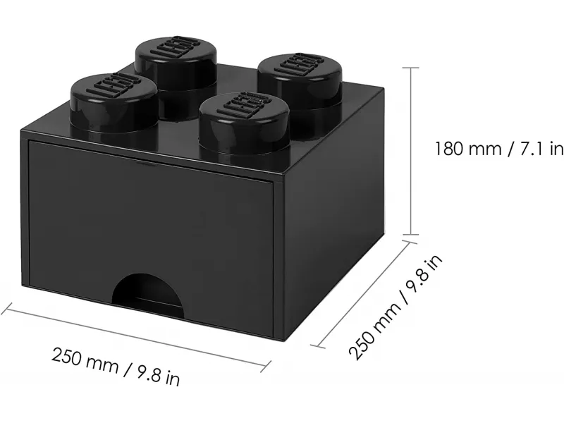 LEGO Brique de rangement 4 plots + 1 tiroir noir (40051733)