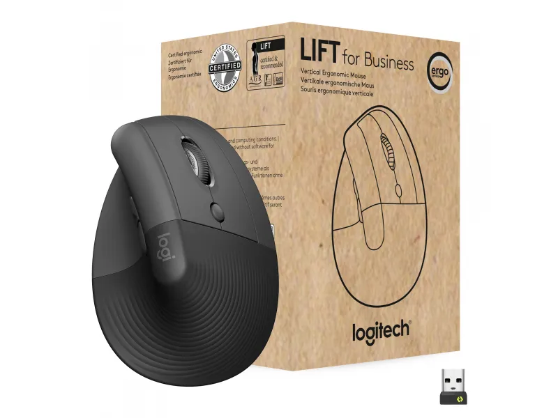 Logitech LIFT POUR BUSINESS - SOURIS VERTICALE GRAPHITE - EMEA 910-006494