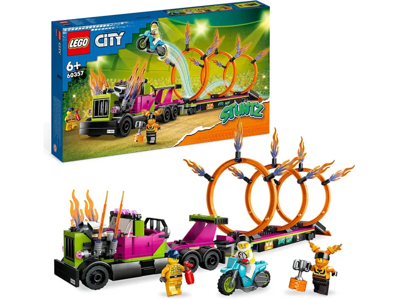 LEGO City - Stuntz Camion de cascades avec défi de pneu enflammé (60357)