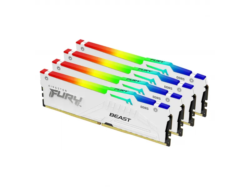 Kingston 64GB(4x16GB) DDR5 5600MT/s CL40 White RGB XMP KF556C40BWAK4-64