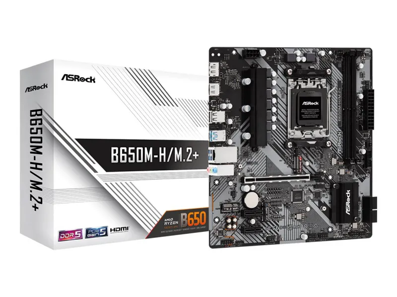 ASRock B650M-H/M.2+ AM5 AMD Motherboard 90-MXBMS0-A0UAYZ