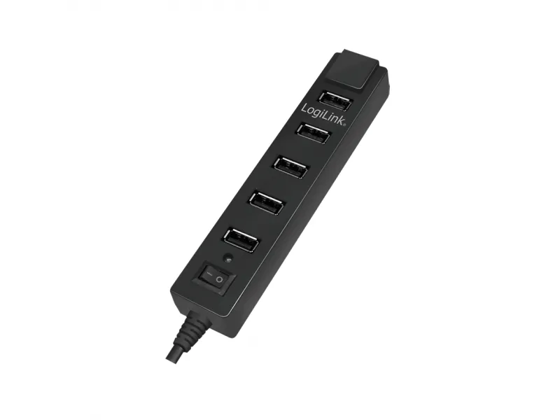 LogiLink USB 2.0 Hub 7-Port with ON/OFF Switch Black UA0124