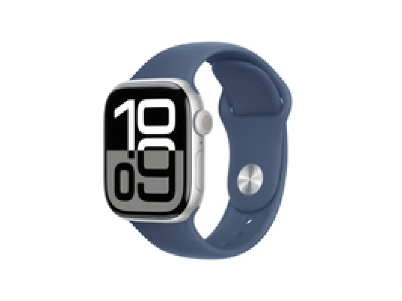 Apple Watch Series 10 42mm GPS+Cell. Aluminium Silver S/M Denim MWX33QF/A