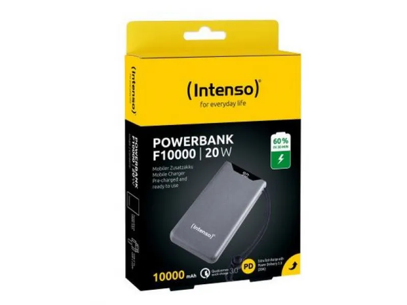 Intenso Powerbank F10000 10 000 mAh 20W Charge Rapide 3.0 Gris (7332034)