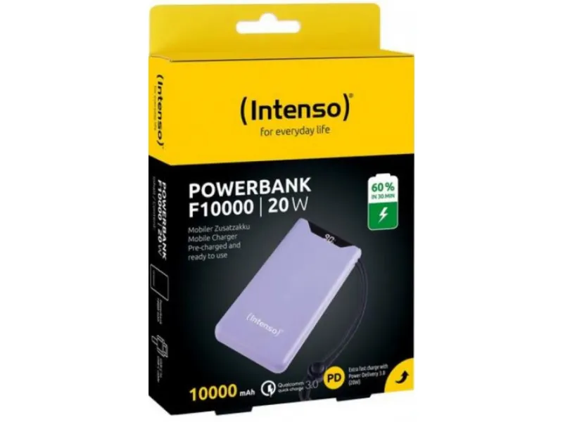 Intenso Powerbank F10000 10 000 mAh 20W Charge Rapide 3.0 Violet (7332033)