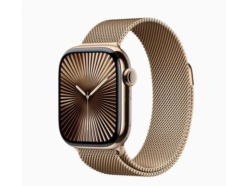 Apple Watch S10 GPS + Cell 42mm Titan Or Bracelet Milanais Doré (MX083QF/A)